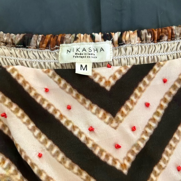 Anthro Floral Patterned Dress with Puff Sleeves - Picture 3 of 4